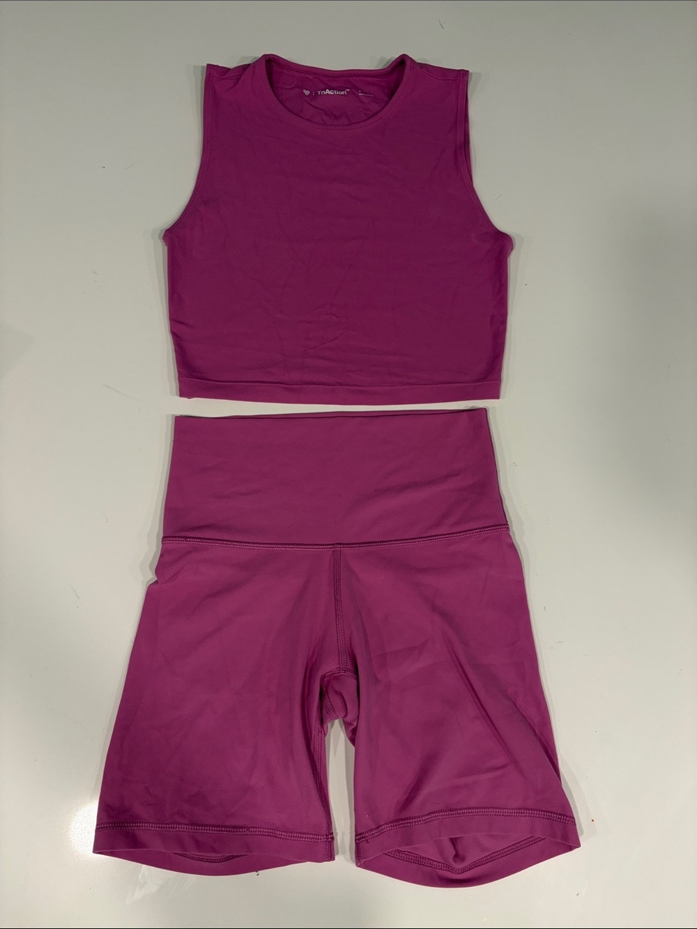 Aritzia TNAcation Crop Tank and High-Waist Biker Shorts Workout Set. Size S